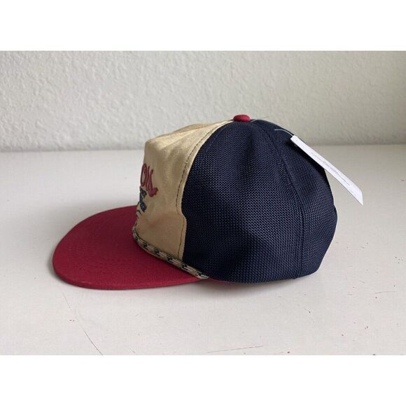Coors Golden Banquet Beer Twill Rope Hat Tan Blue Red Retro SnapBack NEW - Picture 5 of 12